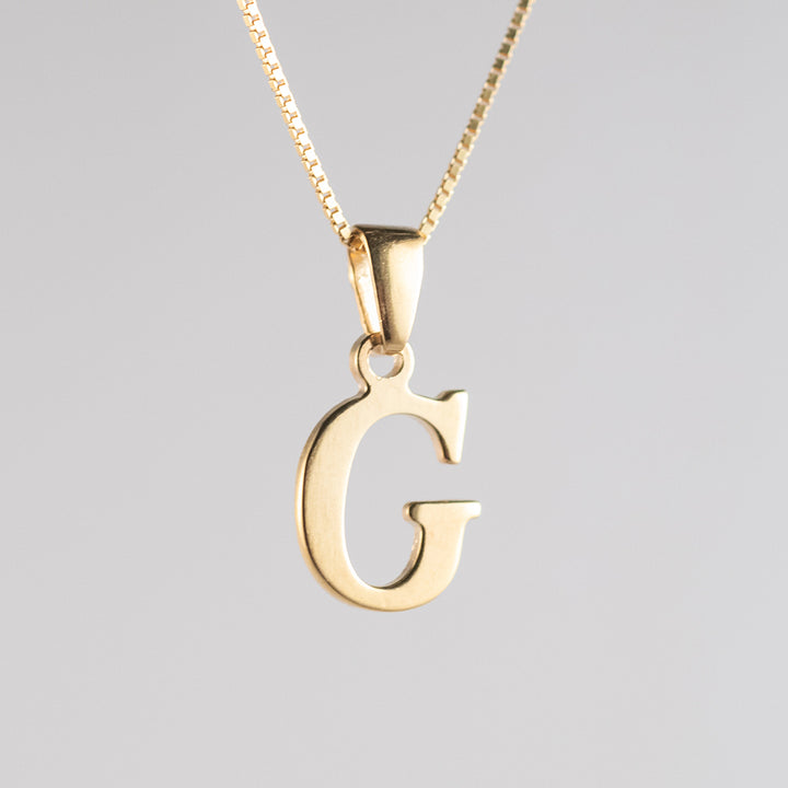 initials gold letter pendant G letter 