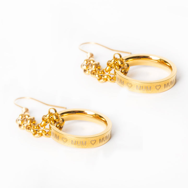 side view of Mum Ring Earrings