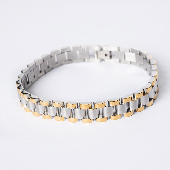 a profile view of Rolex 2 Tone Bracelet 